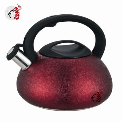 China Realwin Stainless Steel Tea Kettle 3l Ice Pattern Liner Seamless Bottom Stovetop Whistling Kettle for sale