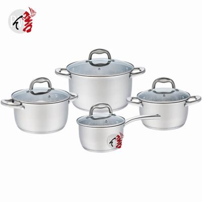 China Realwin 8 pcs sustainable deluxe cookware pot set stainless steel cookware set with casserole in gift box for sale