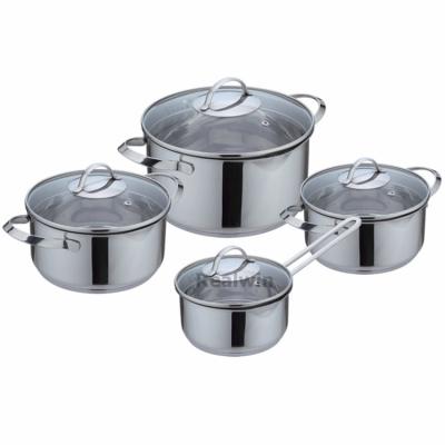 China Realwin Sustainable Wholesale Cooking Pot Stainless Steel Cookware Set Kitchen Casserole Hot Pot With Spout for sale