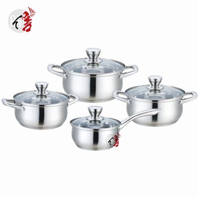 China Sustainable Kitchen Accessories Cooking Pots Stock Pots Stock Pot Cookware Stainless Steel Stock Pot With Glass Lip for sale