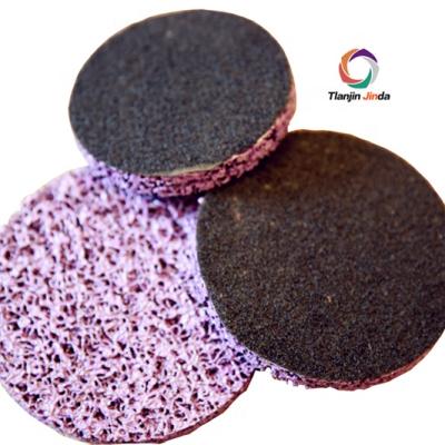 China Surface treatment clean and strip disc with hook and loop backing, 180mm, purple color for sale