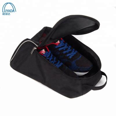 China Promotional shoe bags hotselling shoes bag 1680D polyester boot bag black shoes storage shoe bag for men for sale