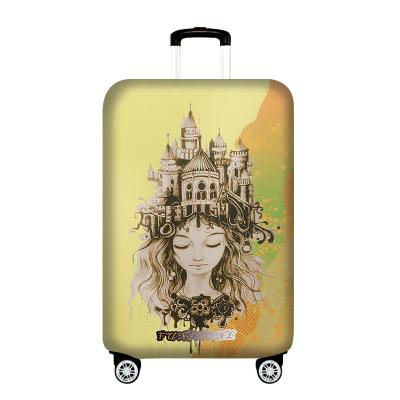 China Polyester Elastic Luggage Protective Sleeve Travel Case Dust Cover Trolley Trunk Sleeve for sale