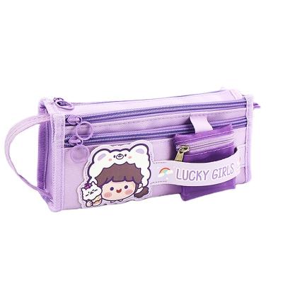 China Large Capacity Stationery Bag For Girls Multifunctional Pencil Case For Primary School Students Cute Pencil Case 0026 for sale