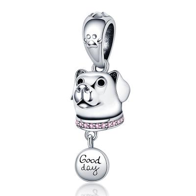 China Wholesale High Quality Cute Adorable Vintage Rechido Dog Charm Beads For Original DIY Bracelet Silver Jewelry Making Gift For Women for sale