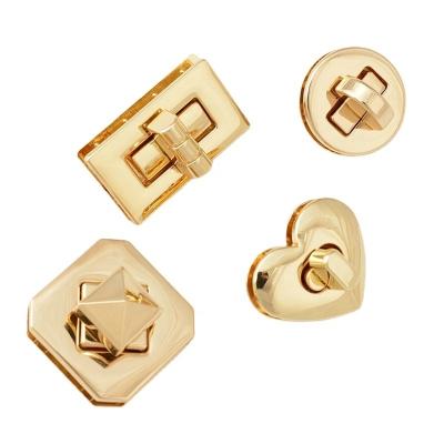 China Fashion High Quality Luggage Hardware Light Gold Twist Lock Zinc Alloy Handbag Push Lock Accessories Wholesale for sale