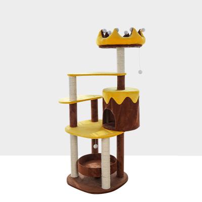 China Aamzon Viable Hot Selling Plush House Housing Tower Small Cats Cat Tree Scraper Pet House Cat Tree Condo Tower For for sale