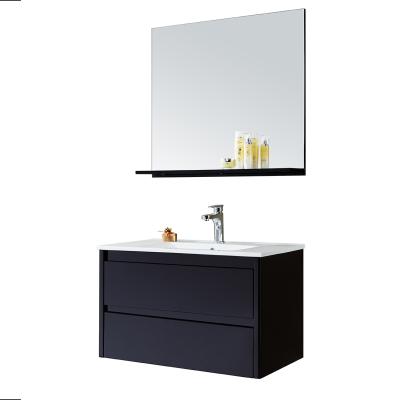 China Ambient Modern E1 Modern MDF Bathroom Mirror Cabinet 2 Drawers Hanging Bathroom Vanity for sale