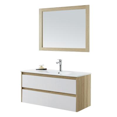 China Factory Supply 2 Drawers OAK Modern Bathroom Vanity Mirror Cabinet For Bathroom for sale