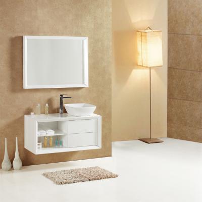 China Modern Nordic Stylish Bath Vanity Two Drawers With Open Shelf for sale