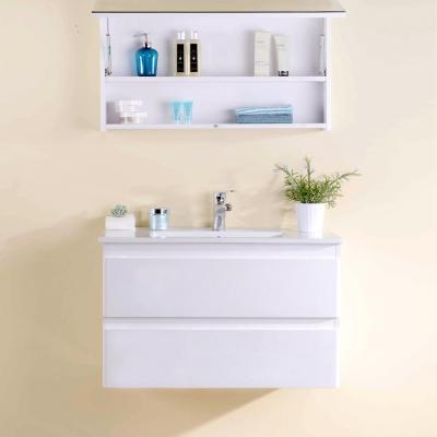 China Waterproof FSC Certified Bathroom Cabinet Modern Single Sink Plywood Laminated Bathroom Cabinet With Mirror Cabinet for sale