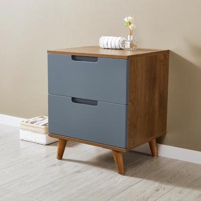 China Factory Outlet Convertible End Table in Wood Feature, Lacquer Drawers, Customer Design with Two Drawer Night Stand for sale