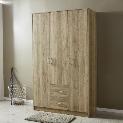 China Factory Outlet 3 Doors Wardrobe Cabinet Customer Design Color Melamine Convertible Wood Wardrobe Sets for sale