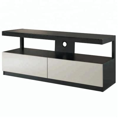 China PANEL Two Drawers TV Unit With Metal Frame / Glass Top for sale