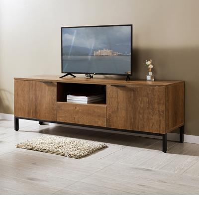 China High Quality Entertainment TV Unit Convertible In Walnut Open Shelf Modern TV Unit For Living Room for sale