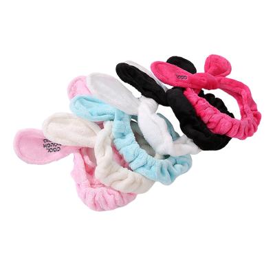 China Korean Fashion Women's Face Wash And Makeup Belt Rabbit Ear Headband Wash And Makeup Headband for sale