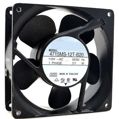 China Hotels Aluminum frame cabinet cooling fan 4715MS-12T-B20 115V 7W 12038 12CM for sale