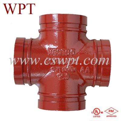 China Ductile Iron Grooved Cross--FM Equal Cast Iron Tee Cross Ductile Cross For Fire Protection for sale