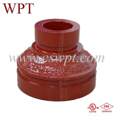 China Ductile Iron Conforming To ASTM A536 FM Approved Fire Fighting Reducer Connector Flange Adapter Ductile Iron Grooved Fittings for sale