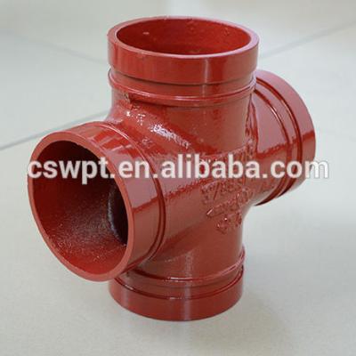 China Iron Grooved Equal Fittings Cross For Fire Fighting Pipeline for sale