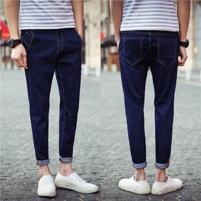 China Quick Dry Men Stretch Skinny Straight Leg Jeans High Waisted Wear Resistant for sale