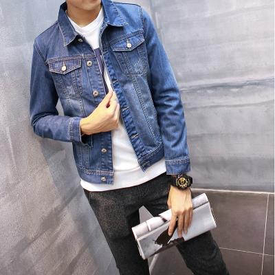 China Quick Dry Plus Size Mens Jean Jackets , Korean Style Mens Sleeveless Denim Jacket for sale