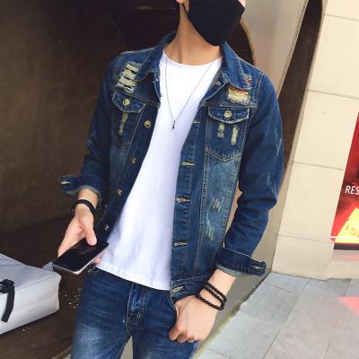 China 100 Percent Cotton  Simple Design Mens Jean Jackets , Mens Fashion Denim Jacket for sale