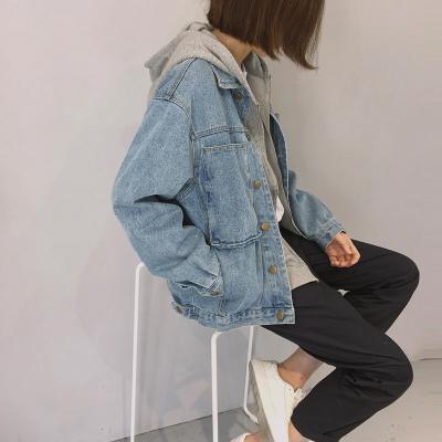 Chine Style américain européen de vestes de Jean des femmes à capuchon bleu-clair faites sur commande tout le match à vendre