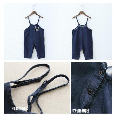 China Donkerblauwe de Overalljeans van de Babyjongen met Bretels Europese Amerikaanse Stijl Te koop