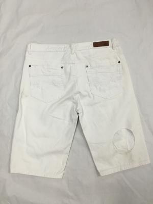 China Customized Size Acid Wash Mens Short Pants Pure White Color Wear Resistant for sale