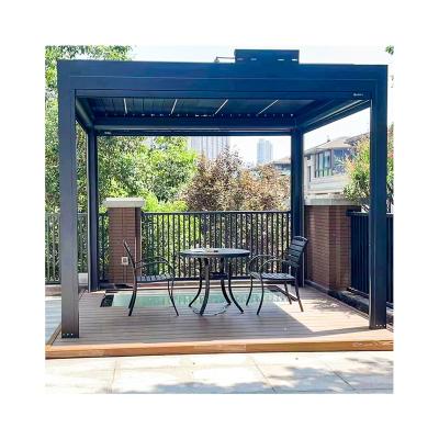 China Customized Waterproof Aluminum Garden Motorized Arch Axles Pergolas , Free Standing Motorized Canopy Pergolas With Led Light System for sale