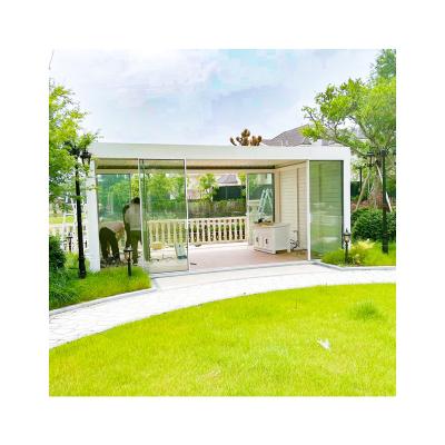 China Customized motorized waterproof motorized bioclimatic louvered roof pergola outdoor, waterproof louvered patio roof pergola retractable for sale