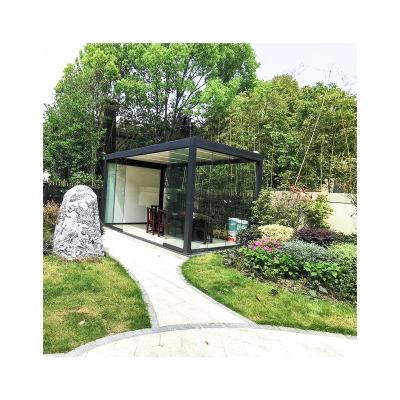 China Motorized Customized Waterproof Aluminum Swivel Blade Roof Pergola, Modern Luxury Outdoor Sunshade Aluminum Pergola for sale