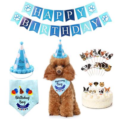 China 1set Paper Jam Dog Birthday Party Balloons Hat Bow Tie Happy Birthday Sign Banners Dog Cake Topper For Dog Birthday Decoration for sale