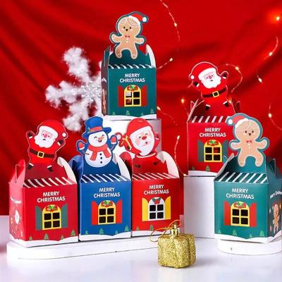 China Delicate Gift Wrapping Cartoon Candy Boxes Baking Cookies Christmas Treat Boxes Adorable Paper Gift Box Candy Container for sale