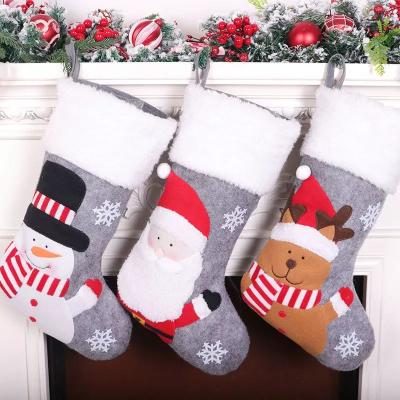 China Santa Snowman Elk Fireplace Decoration Natal Navidad Family Party Christmas Tree Canvas Decoration Christmas Stocking Candy Gift Bag for sale