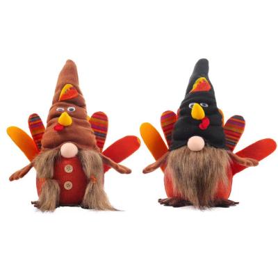 China Eco-Friendly Lighting Turkey Gnome Thanksgiving Doll Ornament Harvest Festival Dwarf Doll Ornaments Elf Home Farmhouse Kitchen Decor Shelf for sale