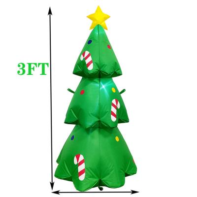 China Indoor Beauty Decoration 3FT Christmas Tree Yard Decor Light Ornaments Inflatable Christmas Lawn Party Decorations For Events Party Supplies for sale