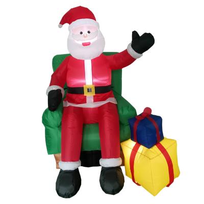 China LED Safe Luminous Inflatable Christmas Santa Claus Sofa Decoration Indoor Sitting Outdoor Garden Party Holiday Decorations for sale