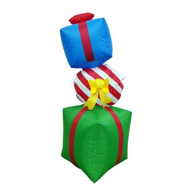 China Colorful Funny Gift Box Inflatable Christmas Lighting Goods Christmas Ornaments Indoor And Outdoor Christmas Decoration for sale