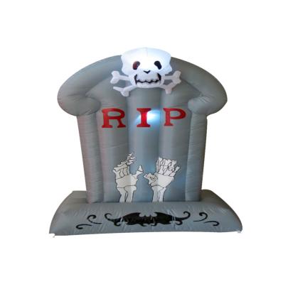 China Custom Vintage Holiday Yard Decoration Outdoor Tear Led Inflatable Horizontal Tombstones With Ghosts Inflatable Halloween for sale