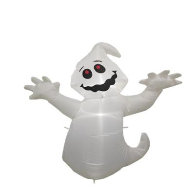 China Beautiful 4ft Large White Ghost Inflatables Ghost Open Hands Outdoor Yard Decoration Waterproof With LED Halloween Ghost Inflatables for sale