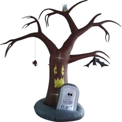 China Beauty Decorations Halloween Inflatables Dead Tree With Ghost Decorations Outdoor Halloween Blow Ups Giant Halloween Element LED Trees For Outdoor for sale