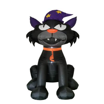 China Funny Hot Sales Inflatable Halloween Decorations 8 Feet High Using Gift Hat, Cute Black Cat, Party Decorations in Favorable Price for sale