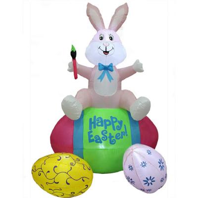 China Lovely Inflatable Easter Bunny and Eggs 1.5m Lovely Bunny Outdoor Easter Decorations Easter Party Supplies LED Lighted Inflatable for sale