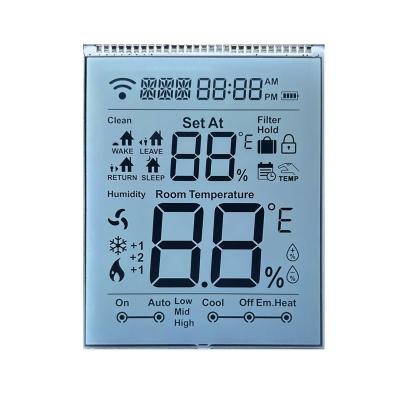 China Panel LCD HTN transparente Panel de visualización LCD de segmento monocromo para termostato en venta