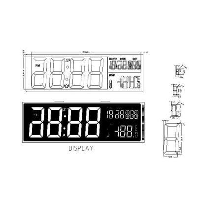 China LCD-Bildschirm LCD-Stellen-Kalender-Uhr-Anzeige Pin-Verbindungsstück-HTN zu verkaufen