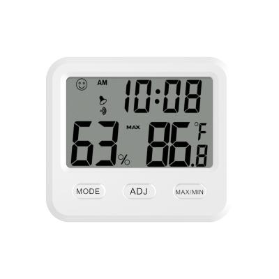 China CH-916 Temperature Humidity and Test Room Humidity Meter with Time Clock Digital Greenhouse Indoor Thermometer for sale