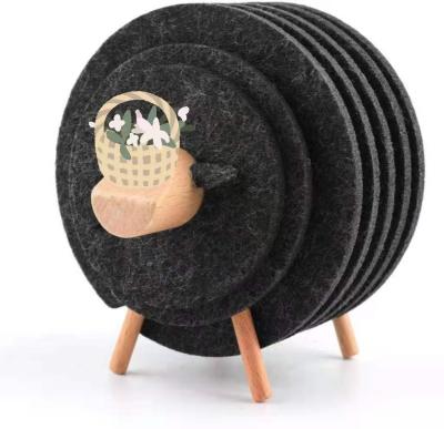 China Popular Decortive Polyester Felt Item For Home Decor Coasters Table Decoration With High Temperature Resistance for sale