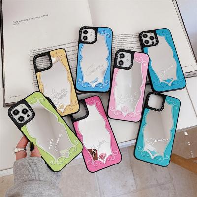 China INS Shockproof Fashion Branded Magic Mirror Cell Phone Cases For iPhone 11 12 13 Pro 8 7 Max Plus X Max XS XR TPU Soft Shockproof Cover for sale